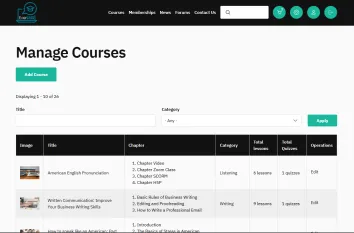 Course, Chapter, and Lesson Management