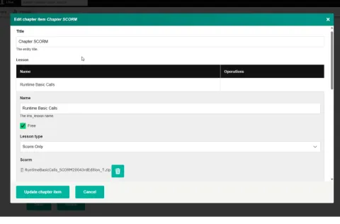 Manage scorm