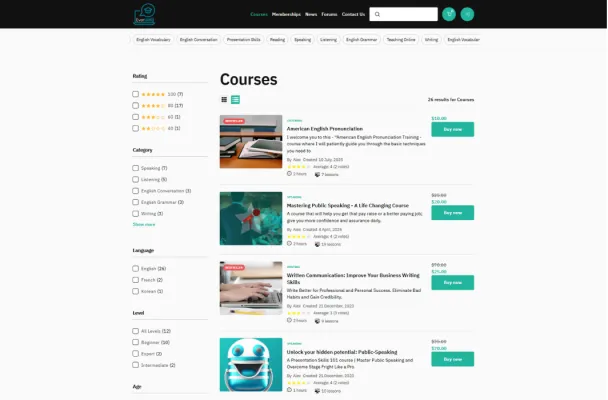 Course list